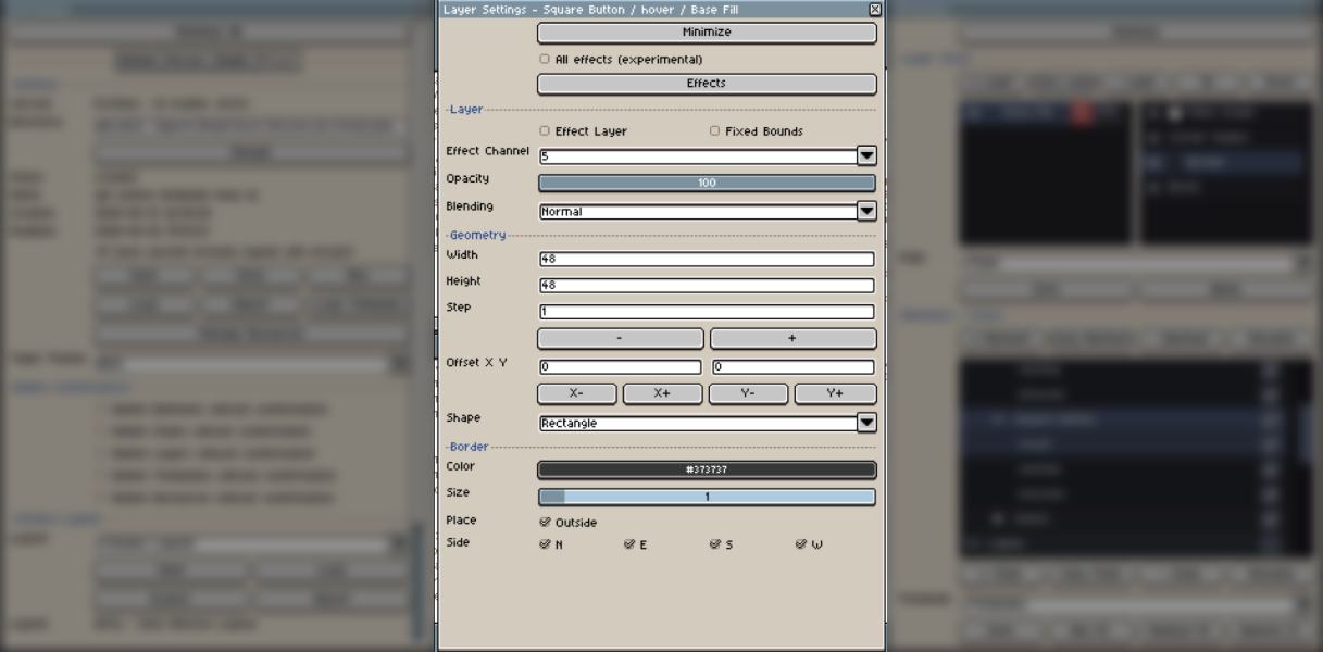 PixMold Layer Settings window